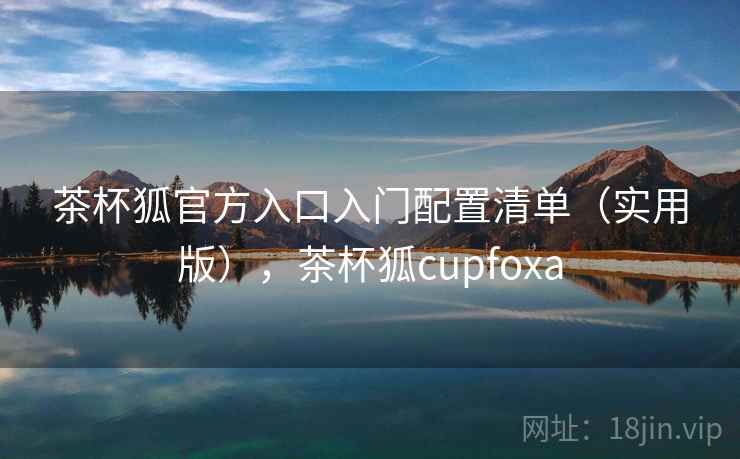 茶杯狐官方入口入门配置清单（实用版），茶杯狐cupfoxa